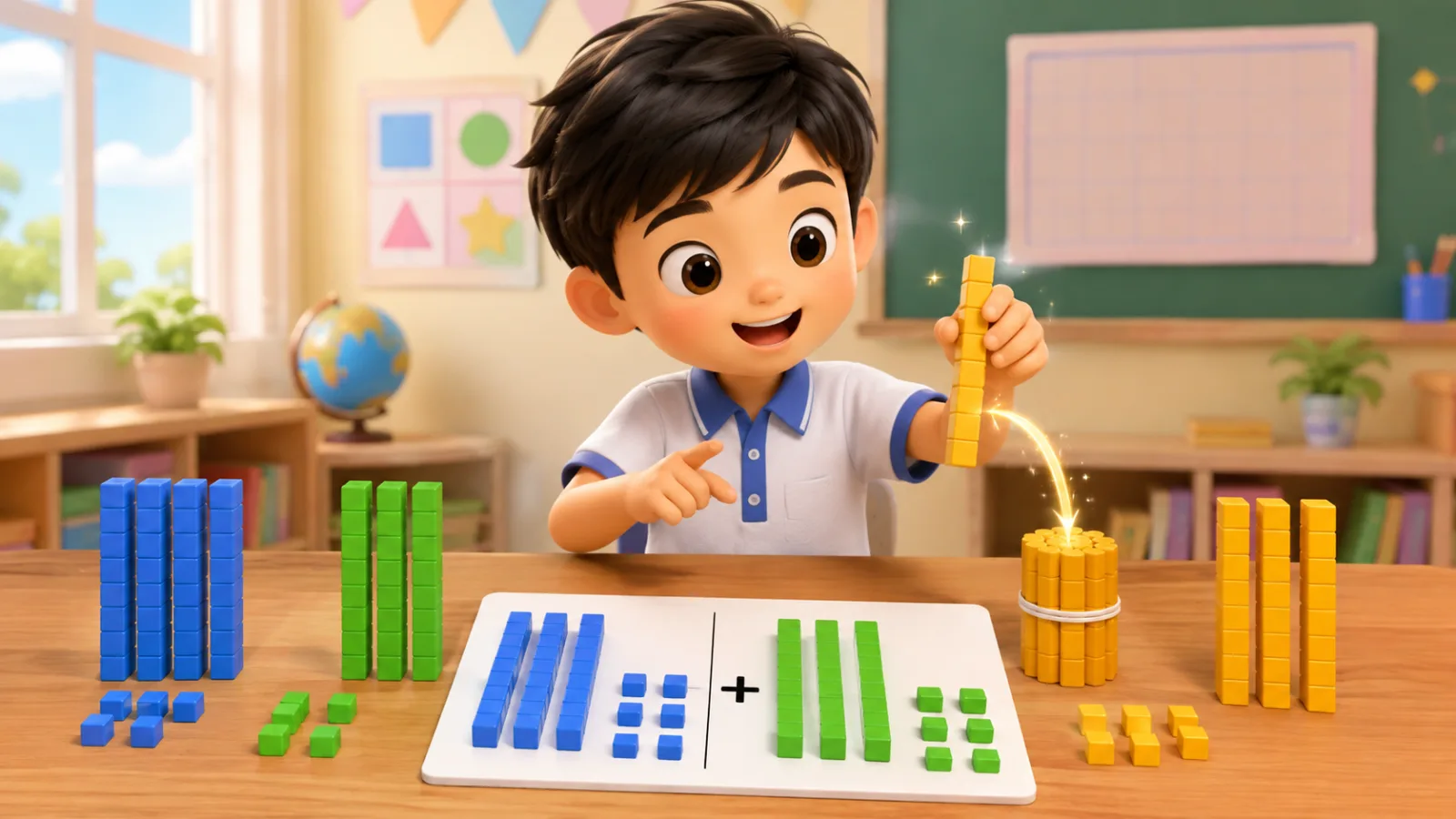 บวกเลขสองหลัก มีทด