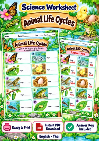 Animal Life Cycles - Name the Stage