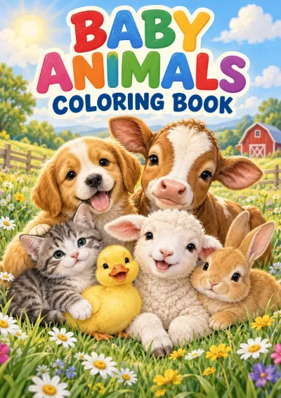 Baby Animals - Colouring Book (30 pages)