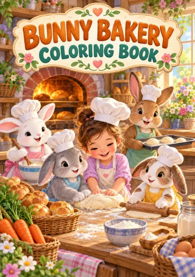 Bunny Bakery - Colouring Book (30 pages)