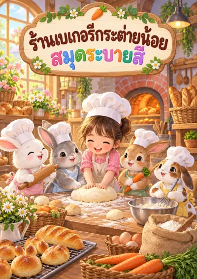 สมุดระบายสีร้านเบเกอรีกระต่ายน้อย 30 หน้า