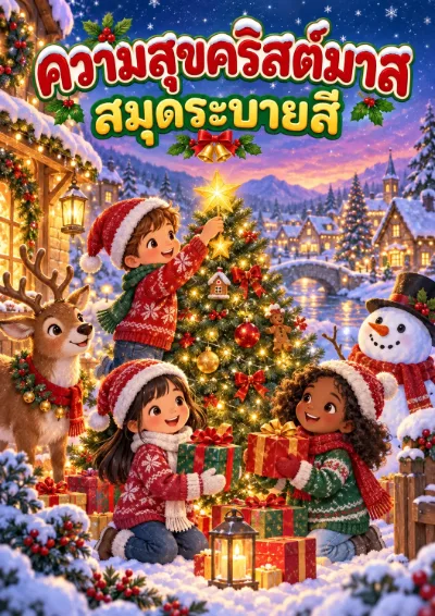 สมุดระบายสีความสุขคริสต์มาส 35 หน้า