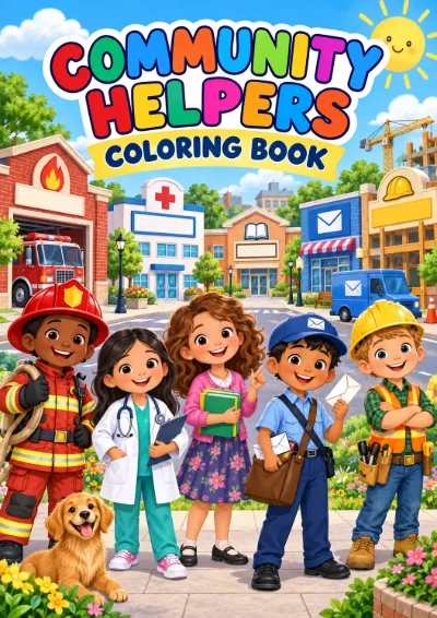 Community Helpers - Colouring Book (30 pages)