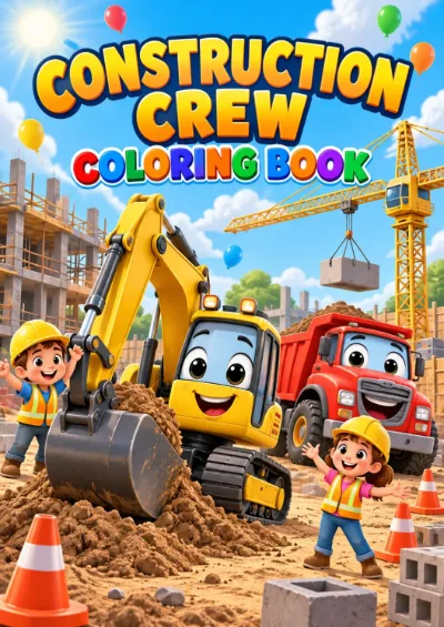 Construction Crew - Colouring Book (30 pages)