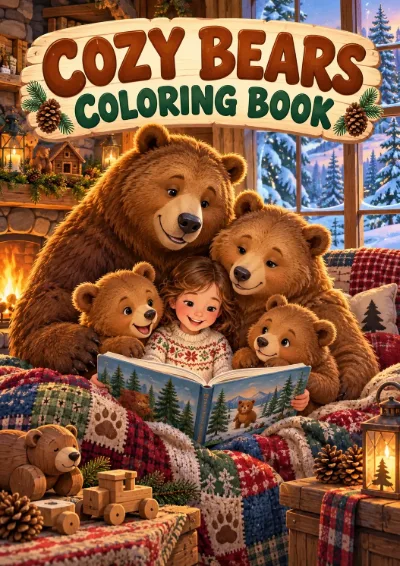 Cozy Bears - Colouring Book (30 pages)