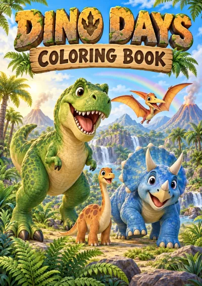 Dino Days - Colouring Book (30 pages)