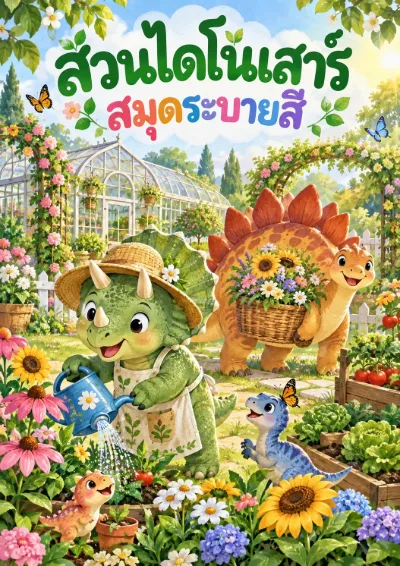 สมุดระบายสีสวนไดโนเสาร์ 30 หน้า