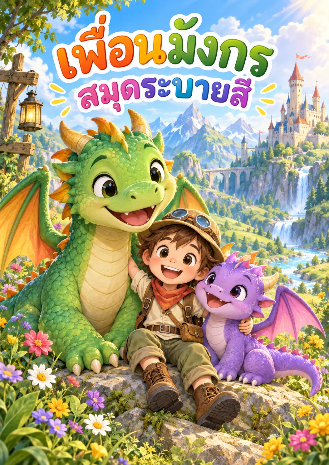 รูปหน้าปกของ สมุดระบายสีเพื่อนมังกร 30 หน้า ระดับ ป.1-ป.3