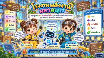 สื่อการสอนวิทยาศาสตร์ โรงงานพลังงานมหาสนุก: แสง เสียง ความร้อน ไฟฟ้า