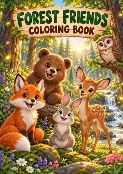Forest Friends - Colouring Book (30 pages)