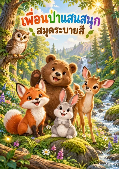 สมุดระบายสีเพื่อนป่าแสนสนุก 30 หน้า