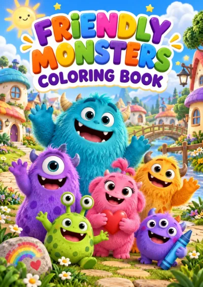 Friendly Monsters - Colouring Book (30 pages)