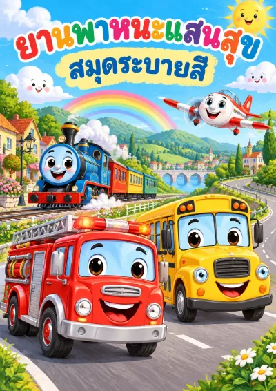 สมุดระบายสียานพาหนะแสนสุข 30 หน้า