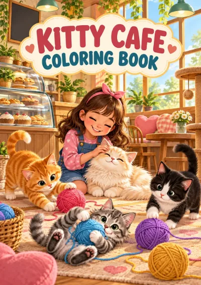Kitty Cafe - Colouring Book (30 pages)