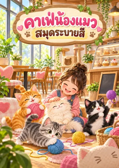 สมุดระบายสีคาเฟ่น้องแมว 30 หน้า