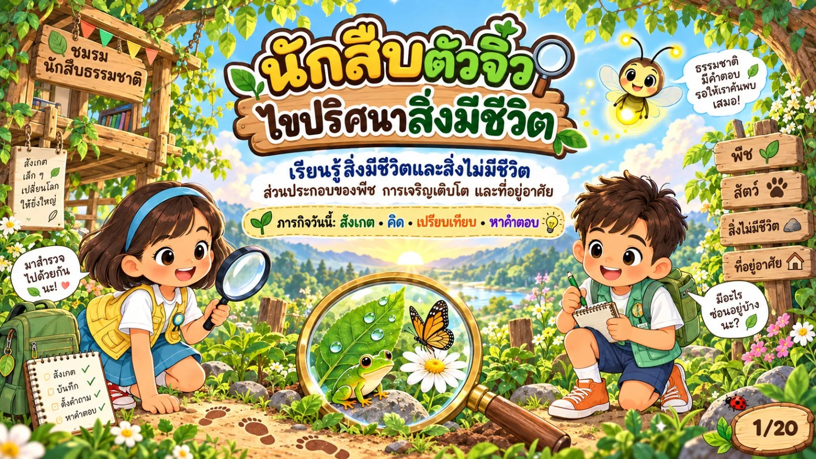 รูปหน้าปกของ สื่อการสอนวิทยาศาสตร์ นักสืบตัวจิ๋ว ไขปริศนาสิ่งมีชีวิต ระดับ ป.1-ป.3