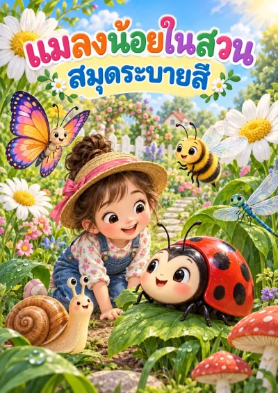 สมุดระบายสีแมลงน้อยในสวน 30 หน้า