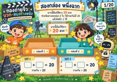 สื่อการสอนคณิตศาสตร์ กองถ่ายจิ๋ว: บวกและลบเลขสองหลัก