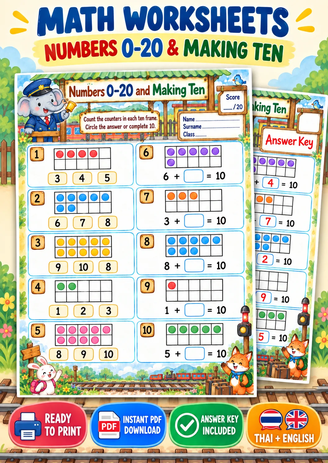 Cover artwork for Numbers 0-20 and Making Ten - Count and Make Ten, Grades 1-3