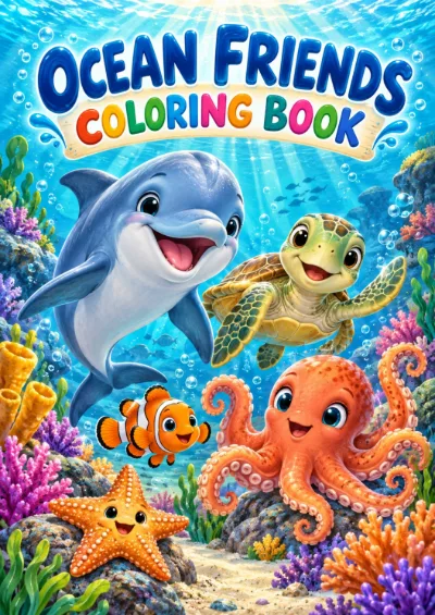 Ocean Friends - Colouring Book (30 pages)
