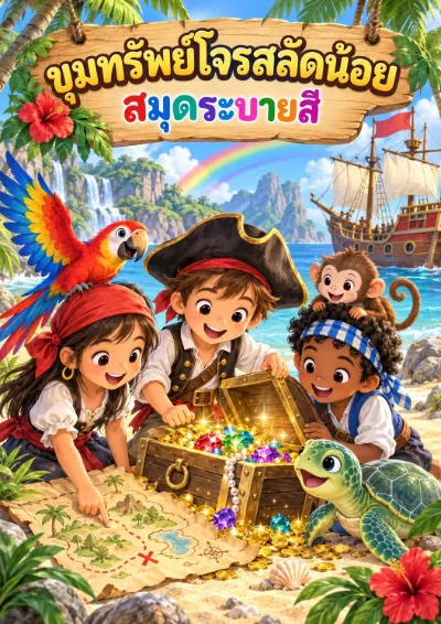สมุดระบายสีขุมทรัพย์โจรสลัดน้อย 30 หน้า