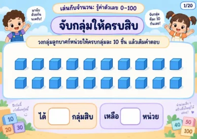 สื่อการสอนคณิตศาสตร์ ค่าประจำหลัก 0-100