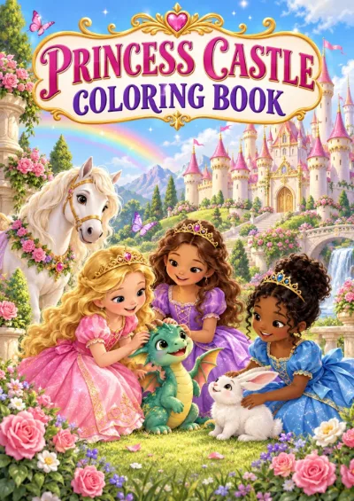 Princess Castle - Colouring Book (30 pages)