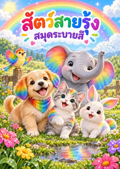 สมุดระบายสีสัตว์สายรุ้ง 30 หน้า