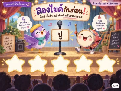 สื่อการสอนภาษาไทย เวทีคำคล้องจอง: ฟังเสียง เล่นคำ แต่งคำคล้องจอง