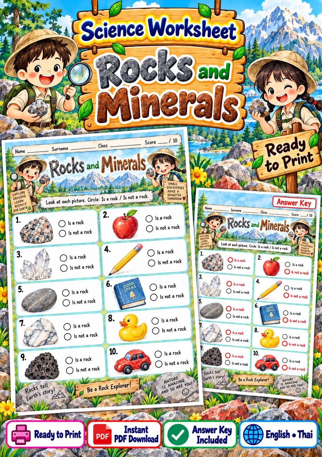 Cover artwork for Rocks and Minerals - Circle the Answer, Grades 1-3