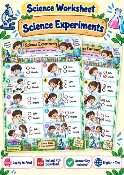 Science Experiments - Circle Safe or Unsafe
