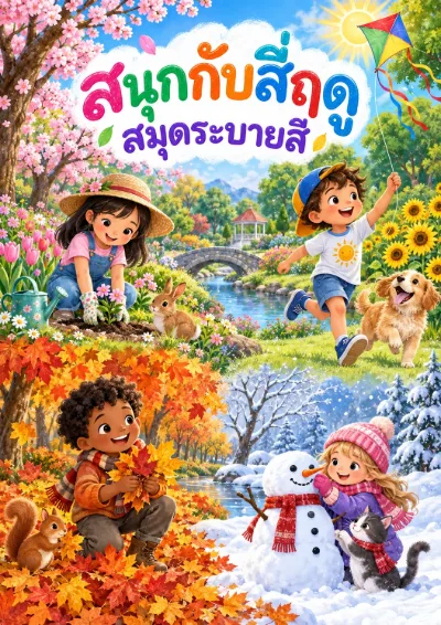 สมุดระบายสีสนุกกับสี่ฤดู 40 หน้า