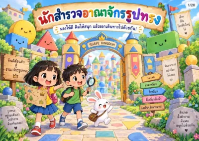 สื่อการสอนคณิตศาสตร์ นักสำรวจรูปทรง: ด้าน มุม และรูปเรขาคณิต