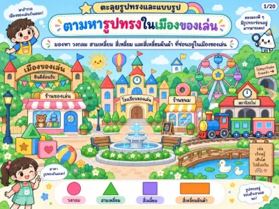 สื่อการสอนคณิตศาสตร์ ตะลุยรูปทรงและแบบรูป