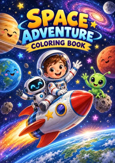 Space Adventure - Colouring Book (30 pages)