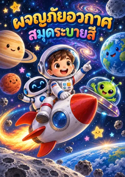 สมุดระบายสีผจญภัยอวกาศ 30 หน้า