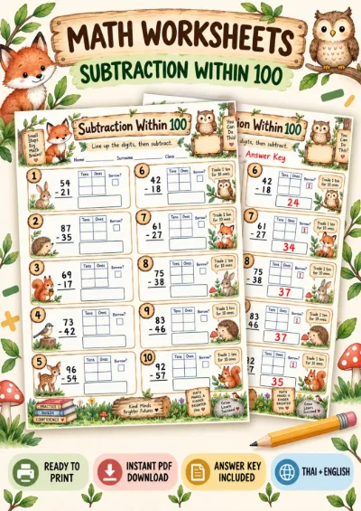 Subtraction Within 100 - Column Subtraction