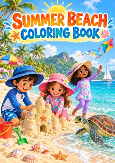 Summer Beach - Colouring Book (30 pages)