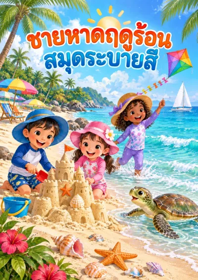 สมุดระบายสีชายหาดฤดูร้อน 30 หน้า