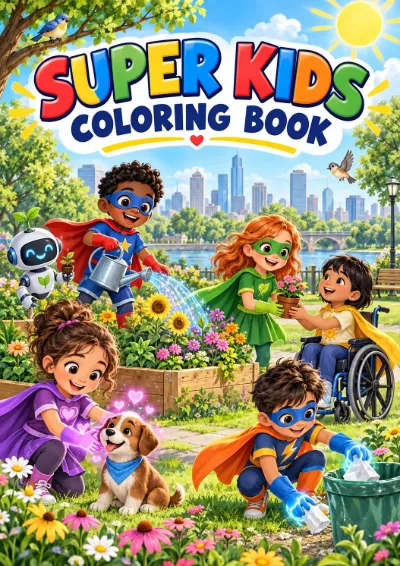 Super Kids - Colouring Book (30 pages)