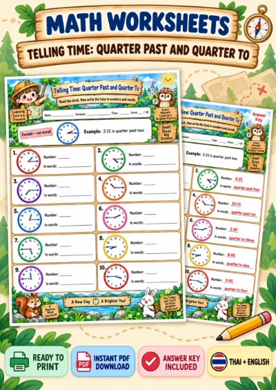 Telling Time: Quarter Past and Quarter To - Read and Write Time