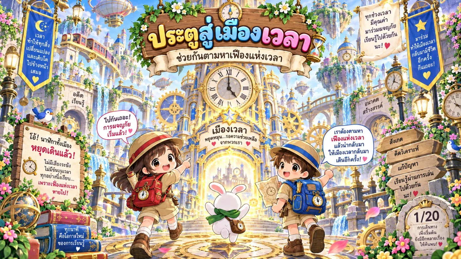 รูปหน้าปกของ สื่อการสอนคณิตศาสตร์ เวลา นาฬิกา และปฏิทิน ระดับ ป.1-ป.3