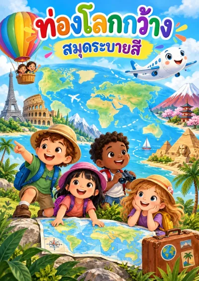สมุดระบายสีท่องโลกกว้าง 40 หน้า
