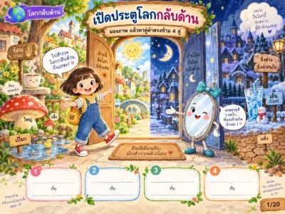 สื่อการสอนภาษาไทย โลกกลับด้าน: คำตรงข้าม