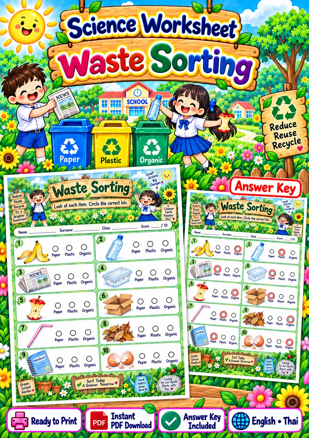 Cover artwork for Waste Sorting - Circle the Bin, Grades 1-3