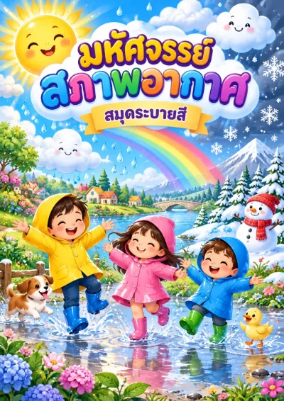 สมุดระบายสีมหัศจรรย์สภาพอากาศ 30 หน้า