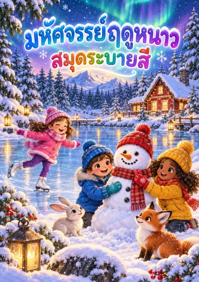 สมุดระบายสีมหัศจรรย์ฤดูหนาว 30 หน้า