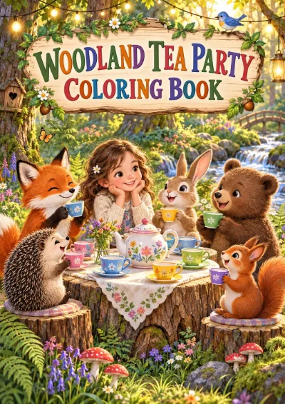 Woodland Tea Party - Colouring Book (30 pages)