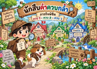 สื่อการสอนภาษาไทย นักสืบคำควบกล้ำ: ควบ ร ล ว