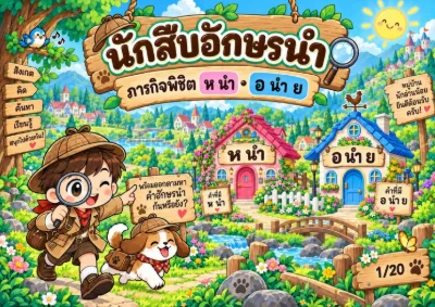 สื่อการสอนภาษาไทย นักสืบอักษรนำ: ห นำ และ อ นำ ย